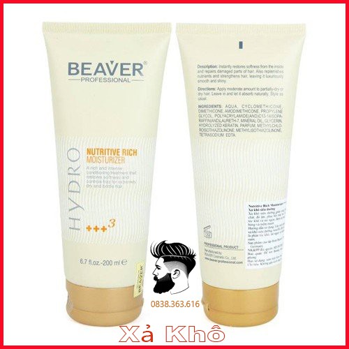 Xả khô siêu dưỡng Beaver Hydro Nutritive Rich Moisturizer +++3 200ml