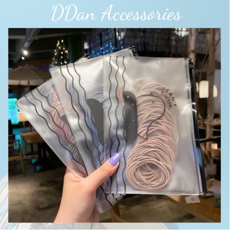 Set 100 dây buộc tóc mix màu chun buộc tóc đơn giản