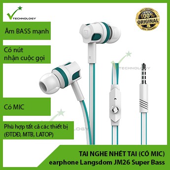 Tai nghe nhét tai earphone Langsdom JM26 Super Bass