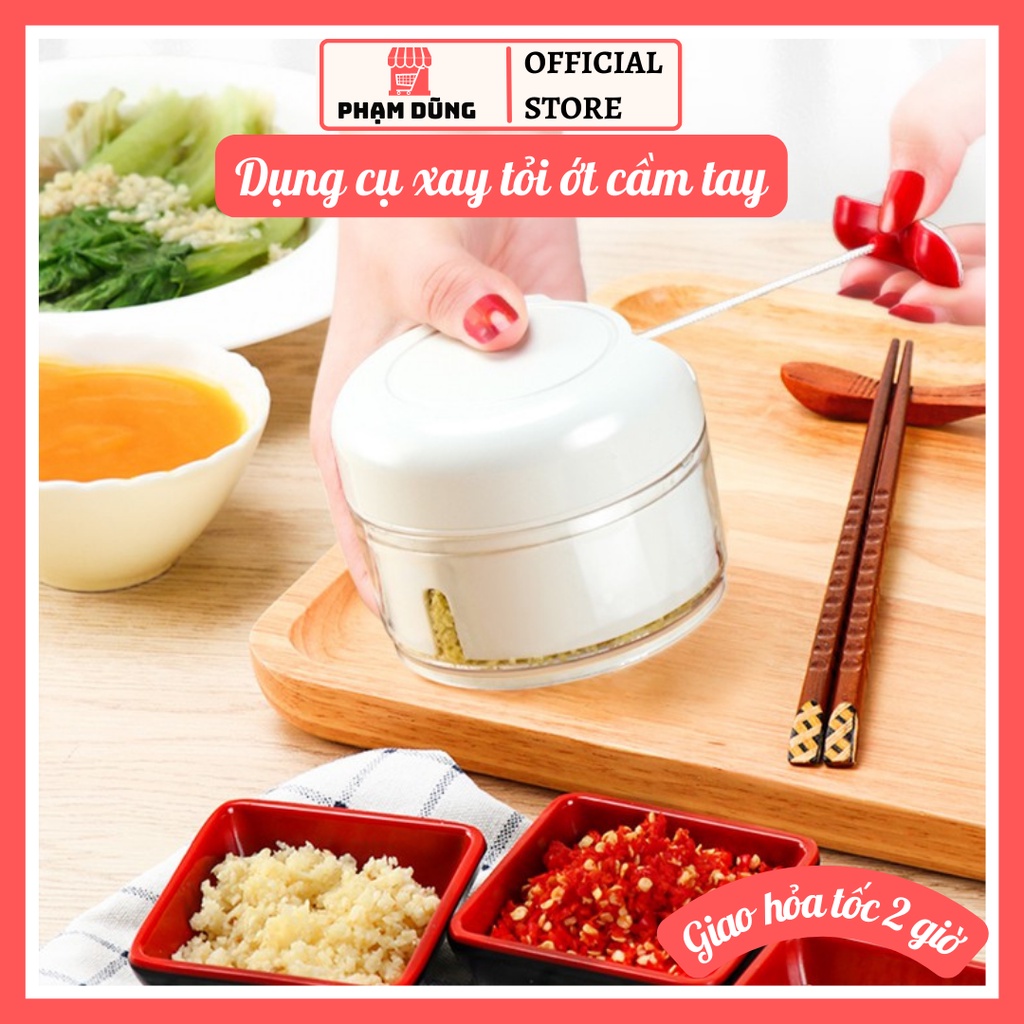 Dụng cụ xay tỏi ớt mini , máy xay tỏi ớt gia vị bằng tay tiện lợi