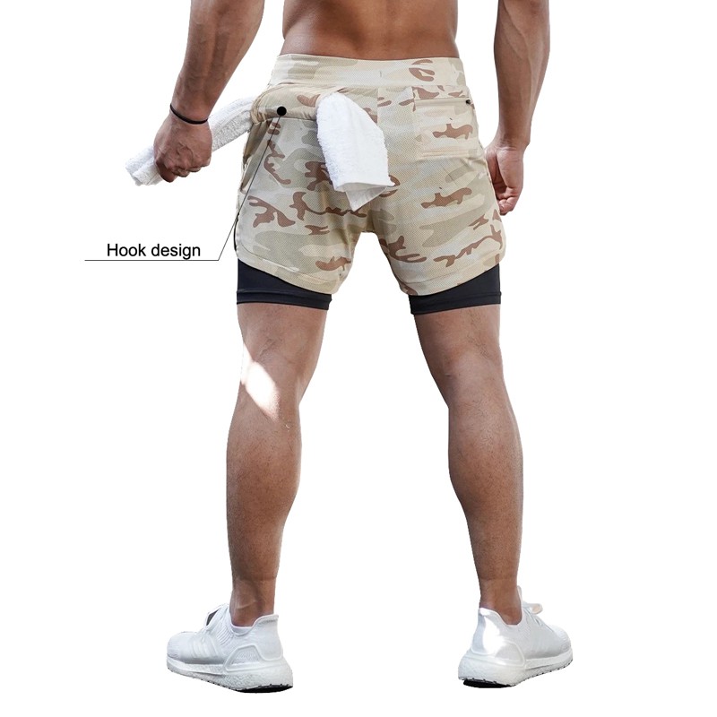 Quần Short Thể Thao Hai Lớp Thoáng Khí Nhanh Khô Plus Size M-3XL Cho Nam