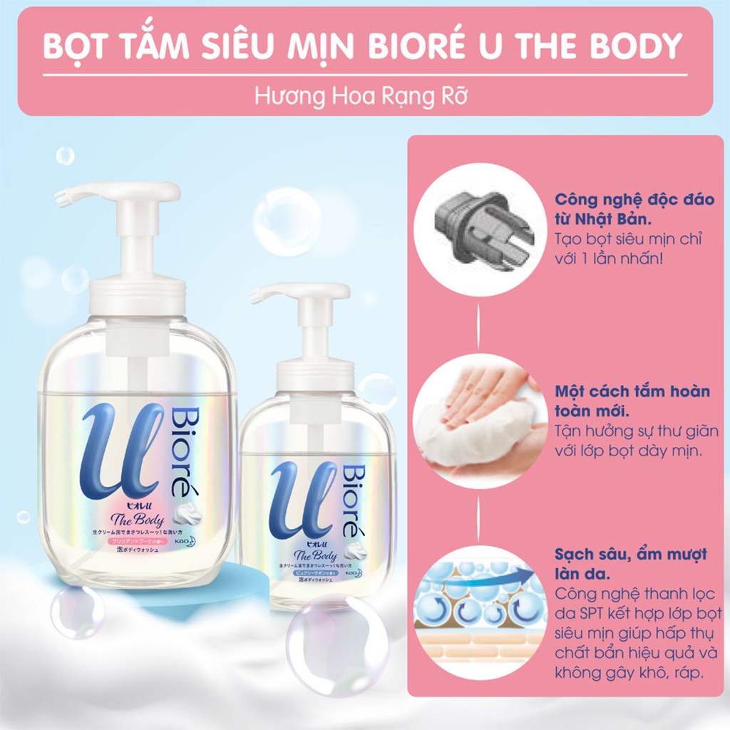 Bọt Tắm Siêu Mịn Bioré U The Body Hương Hoa Rạng Rỡ 540ml Phiên Bản Quà Tặng Cho Người Yêu Thương