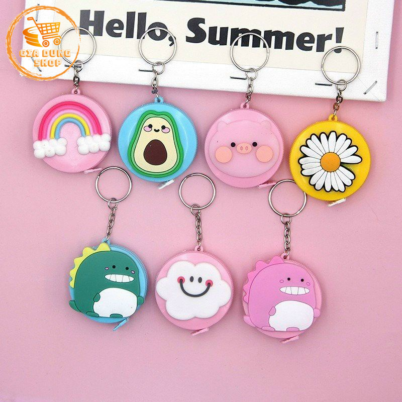 Móc Khóa Thước Dây Cuộn Mini 1,5m Hoạt Hình Cute