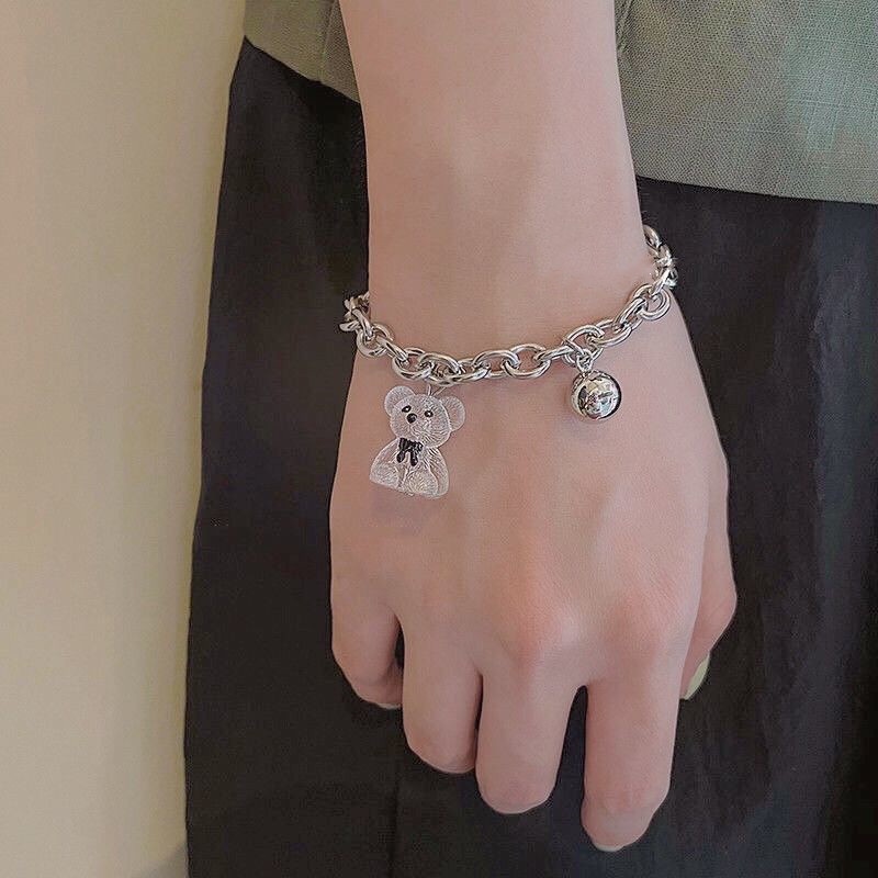 Vòng Đeo Tay Hình Gấu Trong Suốt Dễ Thương Dành Cho Nữ