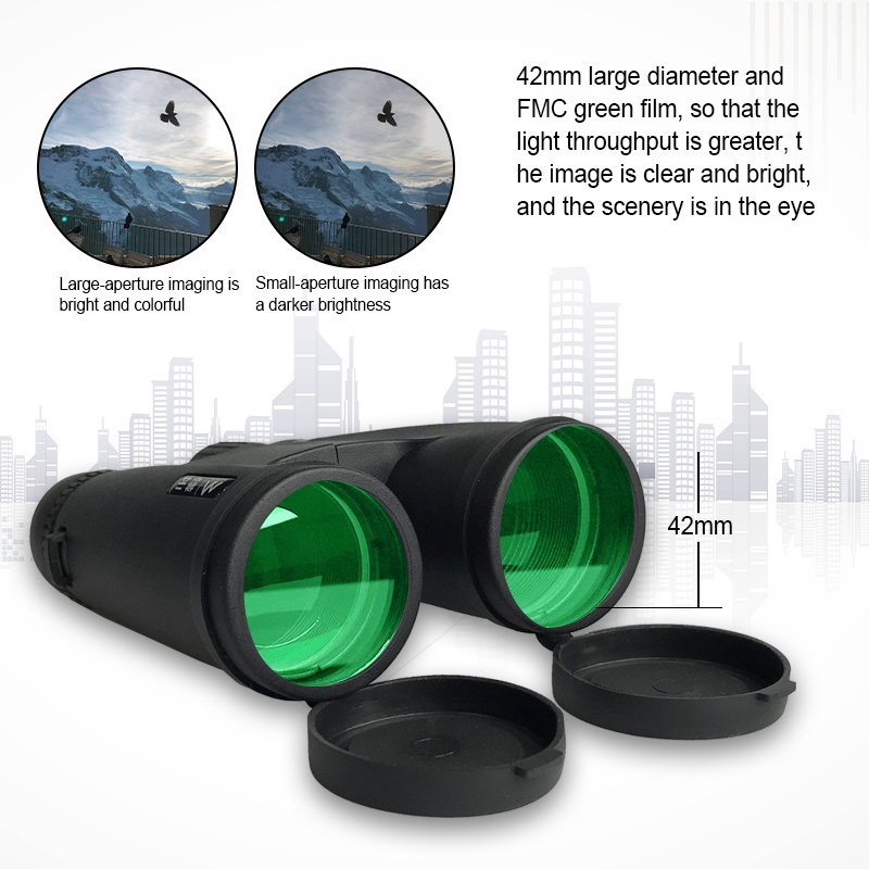 Ống Nhòm Mini 10x42 HD 2000M BAK4 FMC Có Thể Gấp Gọn Tiện Dụng Cho Các Hoạt Động Ngoài Trời