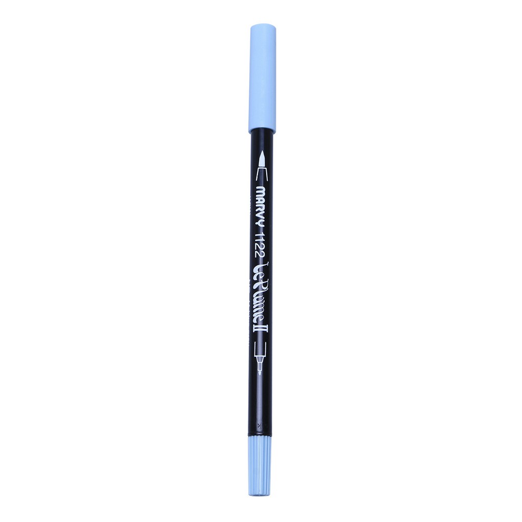 Bút lông đầu cọ viết calligraphy Marvy Le Plume II Double-Sided Watercolor Marker - Màu xanh xám (Blue Grey - 41)