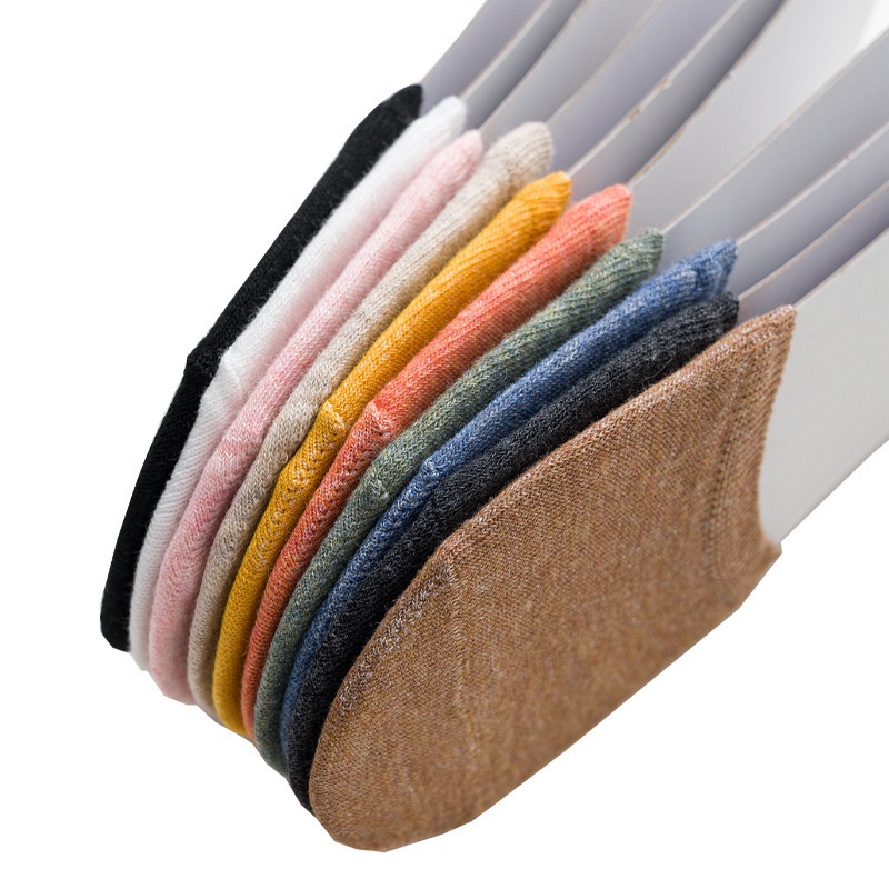1 Đôi Vớ Mang Giày Cao Gót Bằng Cotton Mềm Mại Màu Trơn Thoải Mái Thoáng Khí Chống Trượt Dành Cho Nữ