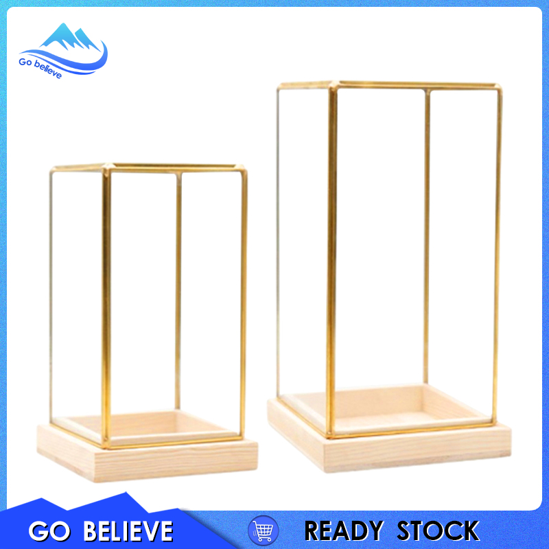 [Go believe]Cuboid Antique Illustration Glass Decorative Terrarium Display Cabinet