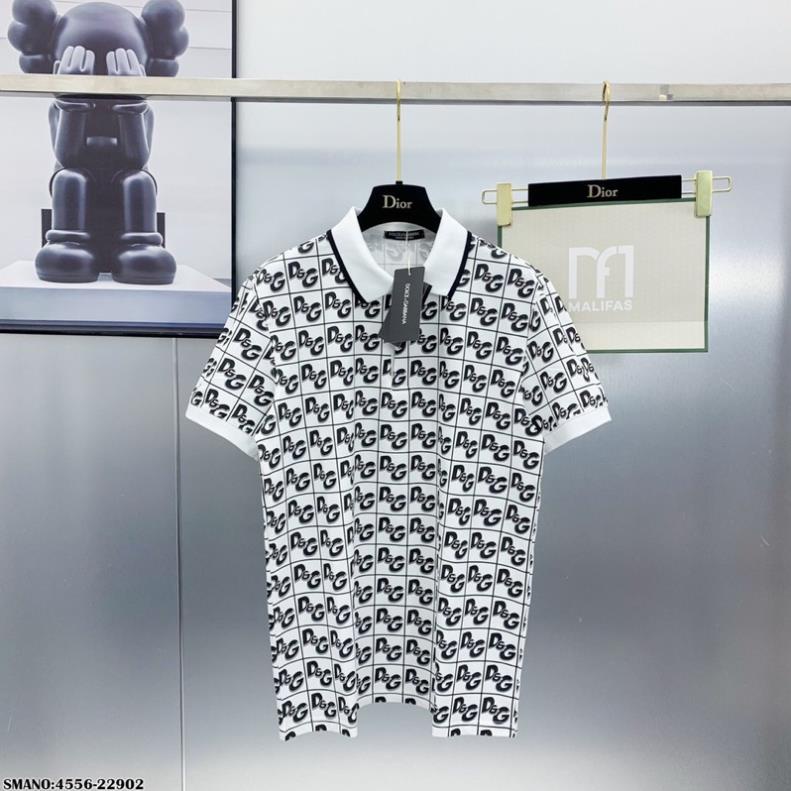 Áo polo DG full hoạ tiết mới nất-Áo phông nam có cổ DG