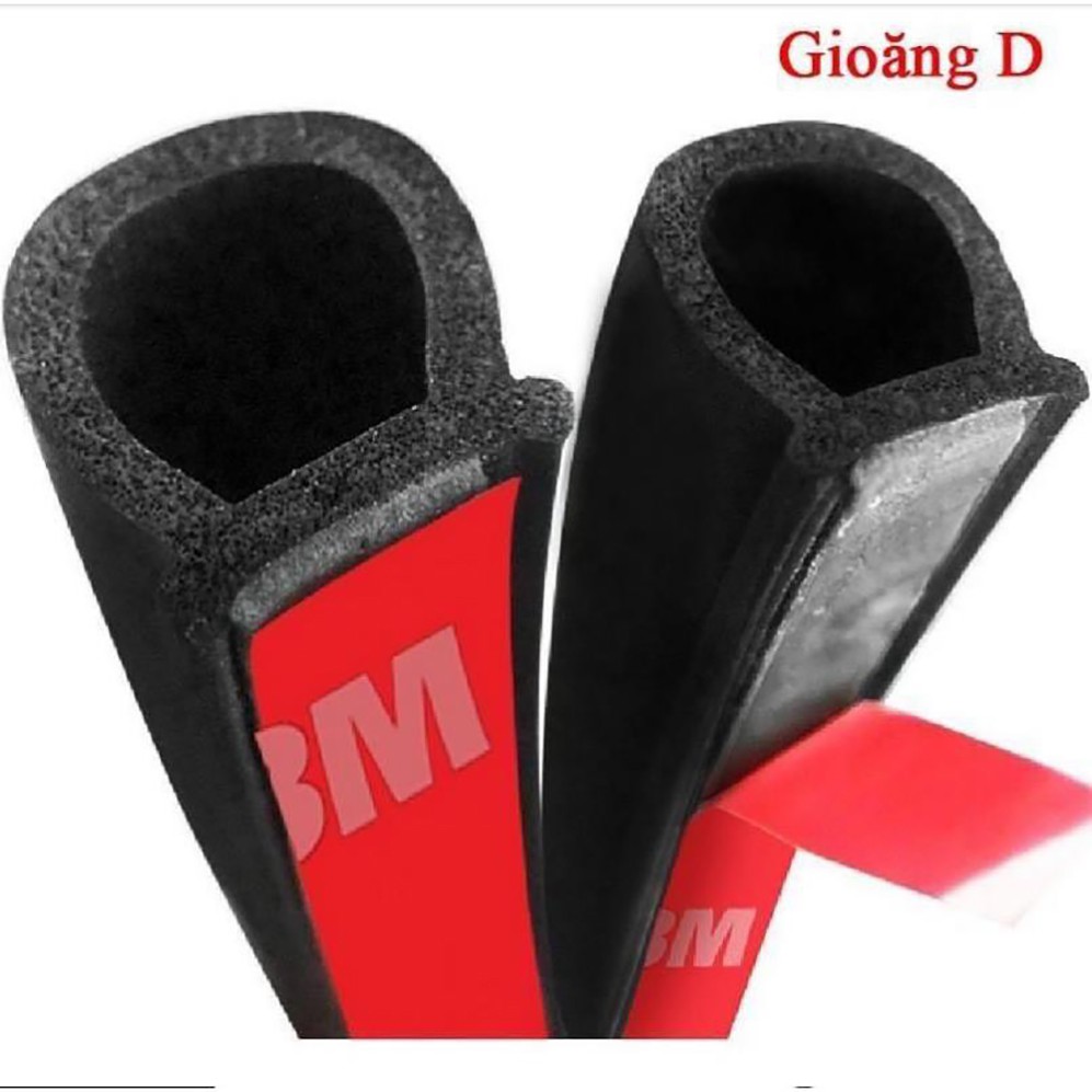 Gioăng cao su, ron cao su, gioăng chống ồn xe hơi chữ D (loại to KT 15x15mm) chống ồn, chống bụi