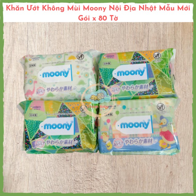 KHĂN GIẤY ƯỚT MOONY - 80 tờ/ bịch