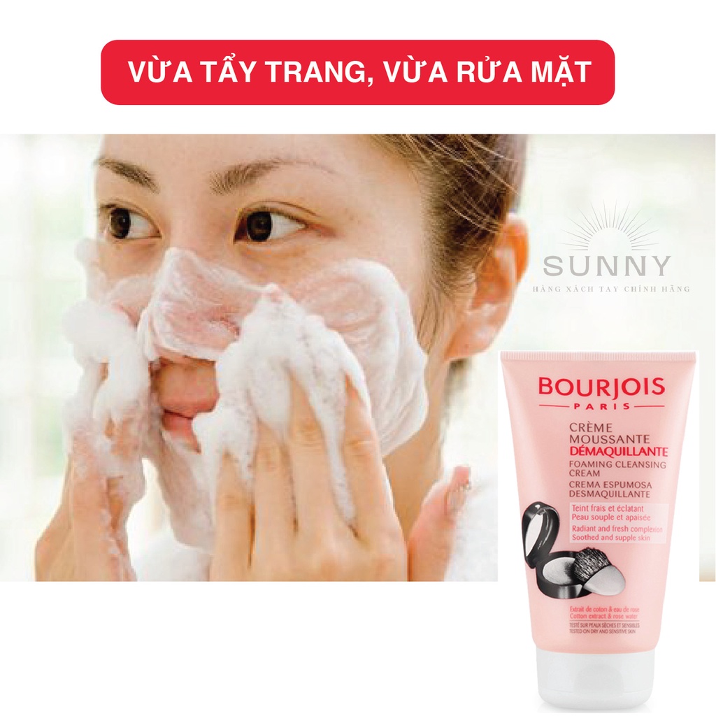 Kem tẩy trang dạng bọt Bourjois Crème 150ml mang lại cảm giác dịu nhẹ và êm ái