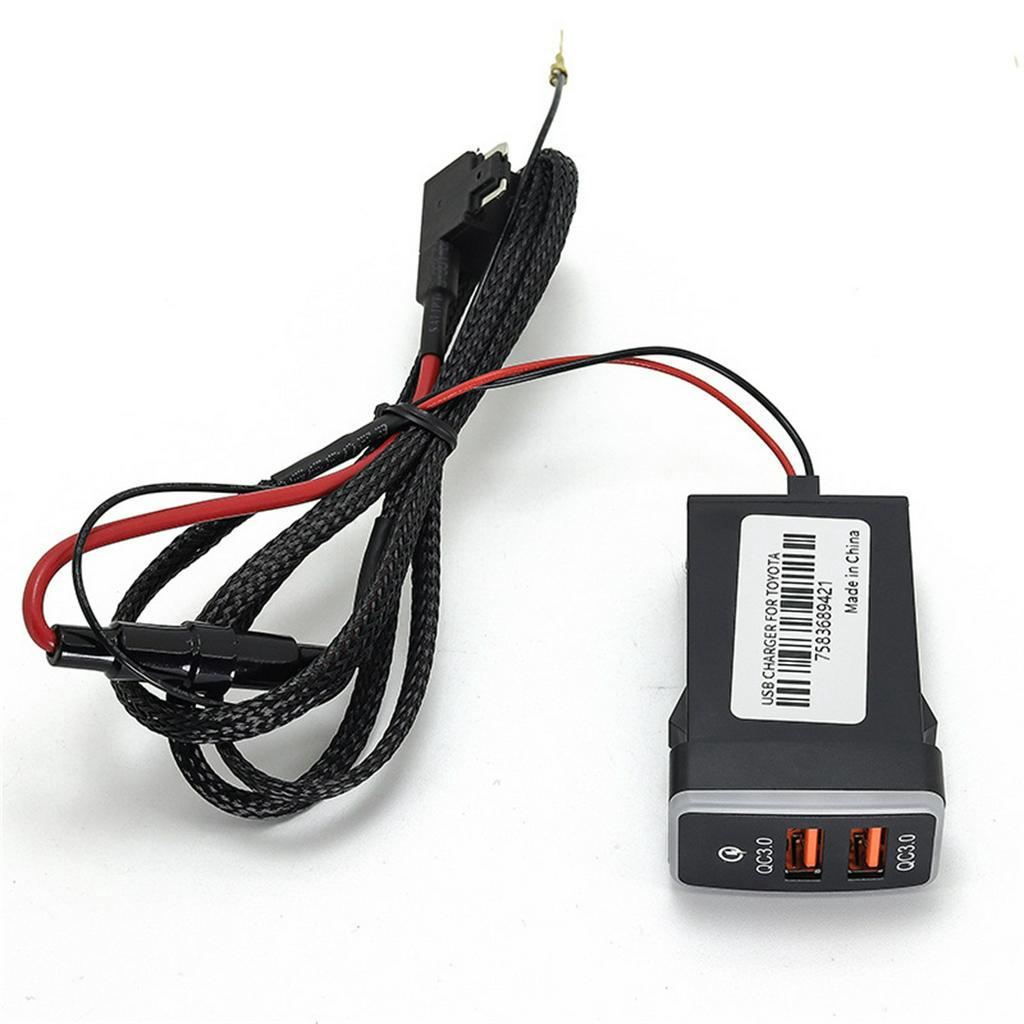Củ Sạc Nhanh QC 3.0 12V-24V Cổng USB Kép Có Đèn LED Xanh Dương Cho Xe Hơi Old Toyota FJ Cruiser