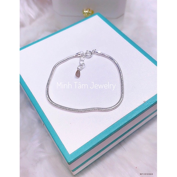 Lắc tay nữ mì trơn bạc ta, Vòng tay bạc nữ Minh Tâm Jewelry