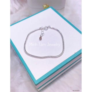 Lắc tay nữ mì trơn bạc ta, Vòng tay bạc nữ Minh Tâm Jewelry