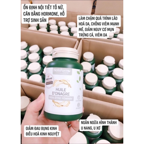 Tinh dầu hoa anh thảo pháp Nat&Form điều hoà nội tiết tố nữ Hàng Pháp