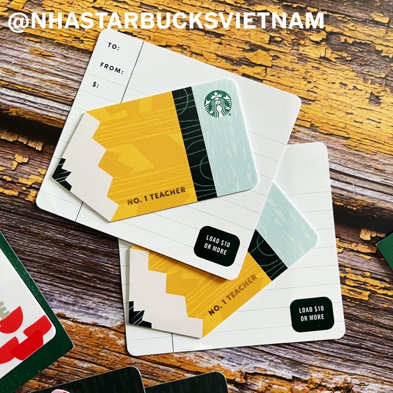 Thẻ giấy Starbucks sưu tầm diecut nhiều mẫu