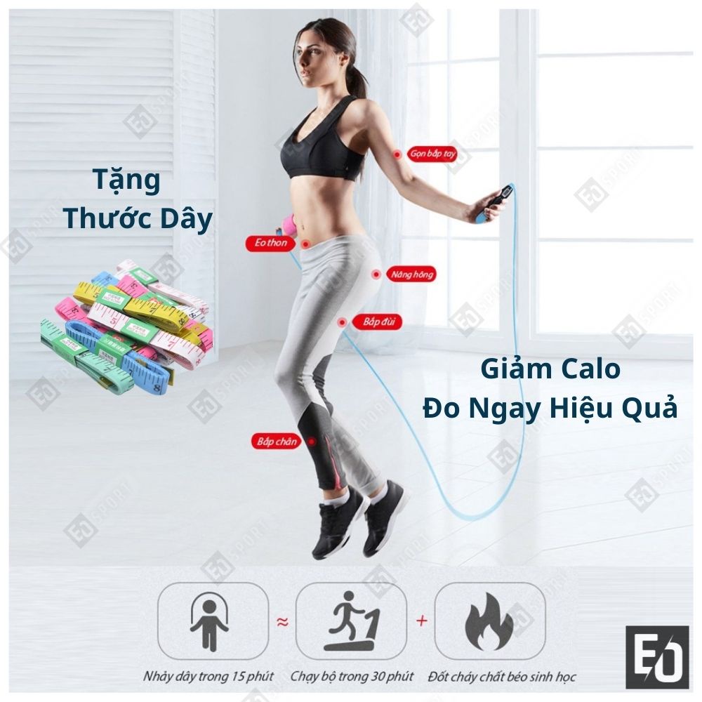 Dây Nhảy Thể Lực Đếm Số Vòng , Lõi Thép Đàn Hồi Dài 2,9m ,Giảm Cân,Tăng Thể Lực - EO.sportDZ