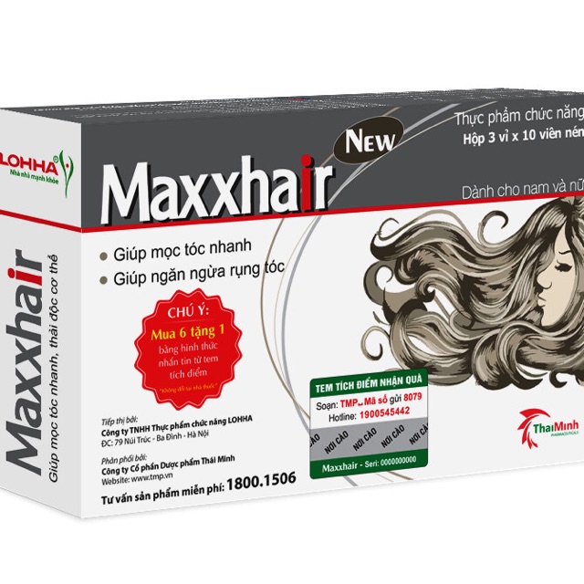 [Tích điểm chính hãng] Maxxhair - Hộp 30 viên