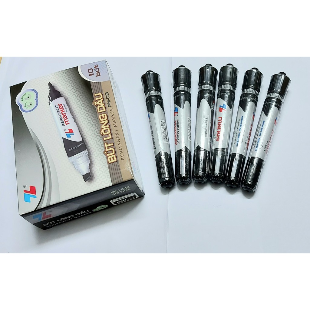 Hộp 10 cây bút lông dầu Thiên Long PM09 - Hàng chính hãng