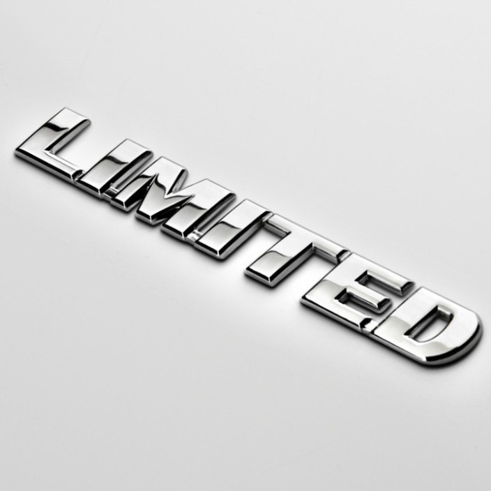 Sản Phẩm Decal tem chữ Limited inox dán ô tô G40109 .