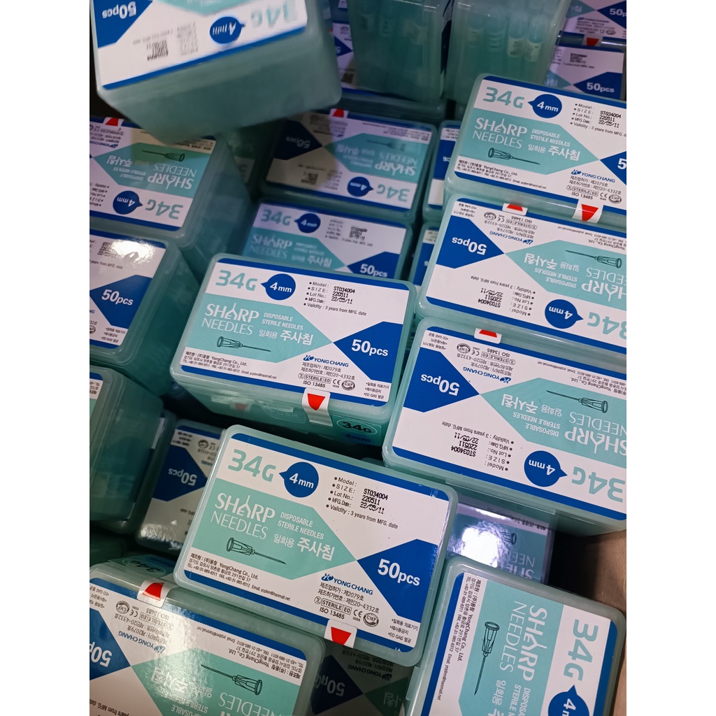 Combo 10 cái Kim dưỡng chất meso căng bóng da, Kim 34G Kim 32G Chuẩn y khoa