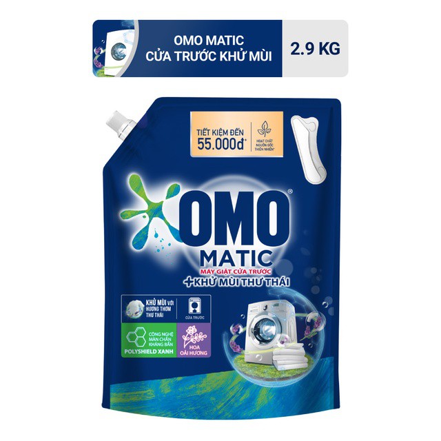 Túi Nước Giặt OMO Matic 2.9kg/3.1kg cửa trên/của trước