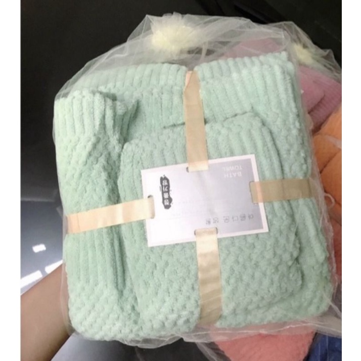 Set 2 Khăn Tắm Lông Cừu Cỡ Lớn  Mềm Mịn Thấm Hút Tốt