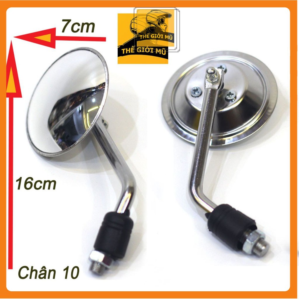 Gương cầu lồi xe máy loại nhỏ - 1 CHIẾC - đường kính 7cm, gương tròn chiếu hậu mọi loại xe