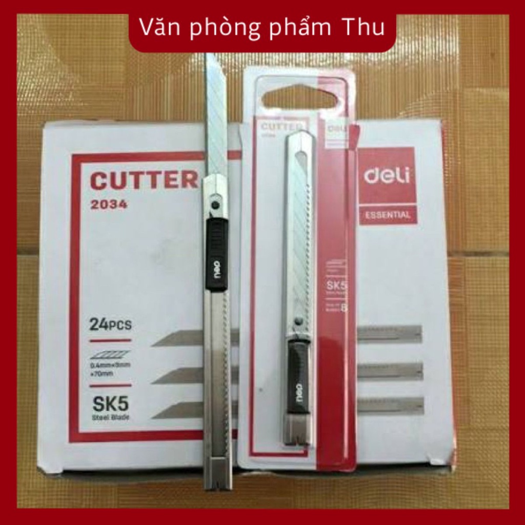 Dao rọc giấy văn phòng Deli 2058 lưỡi 9mm