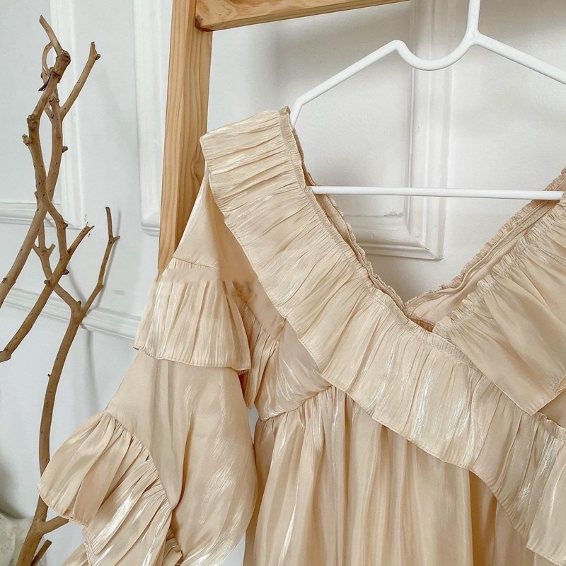 ĐẦM KIỂU BETTA DRESS tay phồng thiết kế bánh bèo sang chảnh thoải mái form suông chuẩn dễ mặc chất vải organza