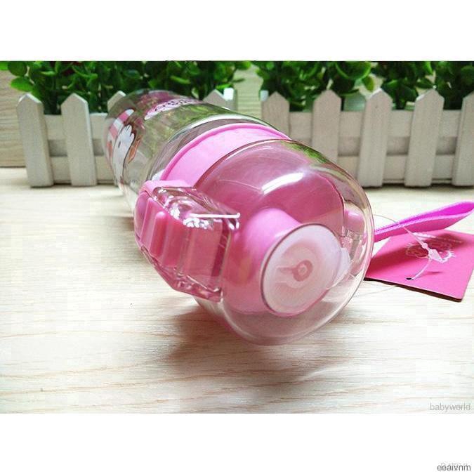 Bình nước in hình hoạt hình dễ thương cho bé dung tích lớn 550ml kèm ống hút tiện lợi