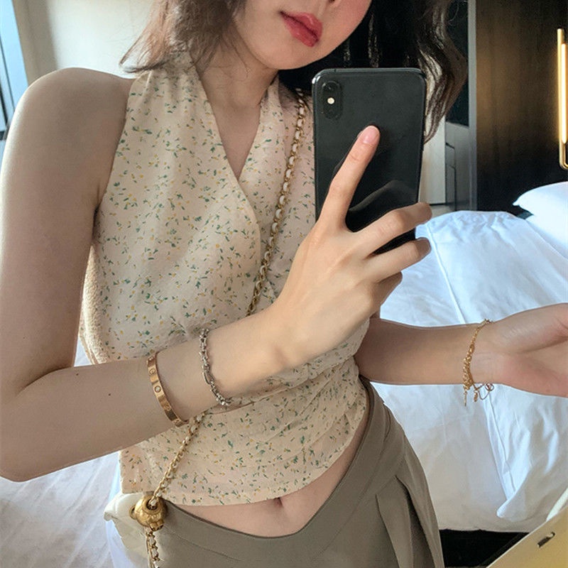 Áo Nữ Không Tay Cổ Chữ v Thời Trang Quyến Rũ