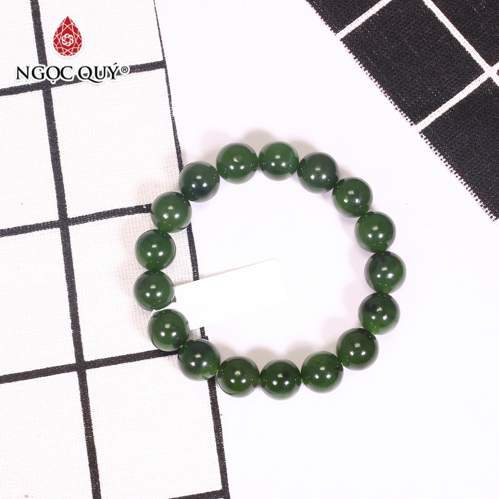 Vòng tay đá ngọc bích thiên nhiên Nephrite mệnh hỏa, mộc - Ngọc Quý