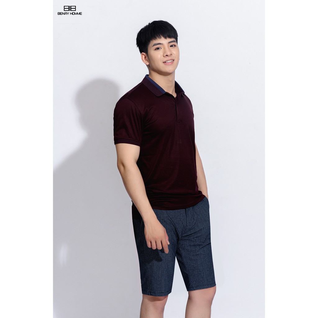 Áo Polo nam cổ bẻ Benry, áo chính hãng hàn quốc,chuẩn form, sang trọng - thanh lịch mã áo 2821RED - BENRY HOMME