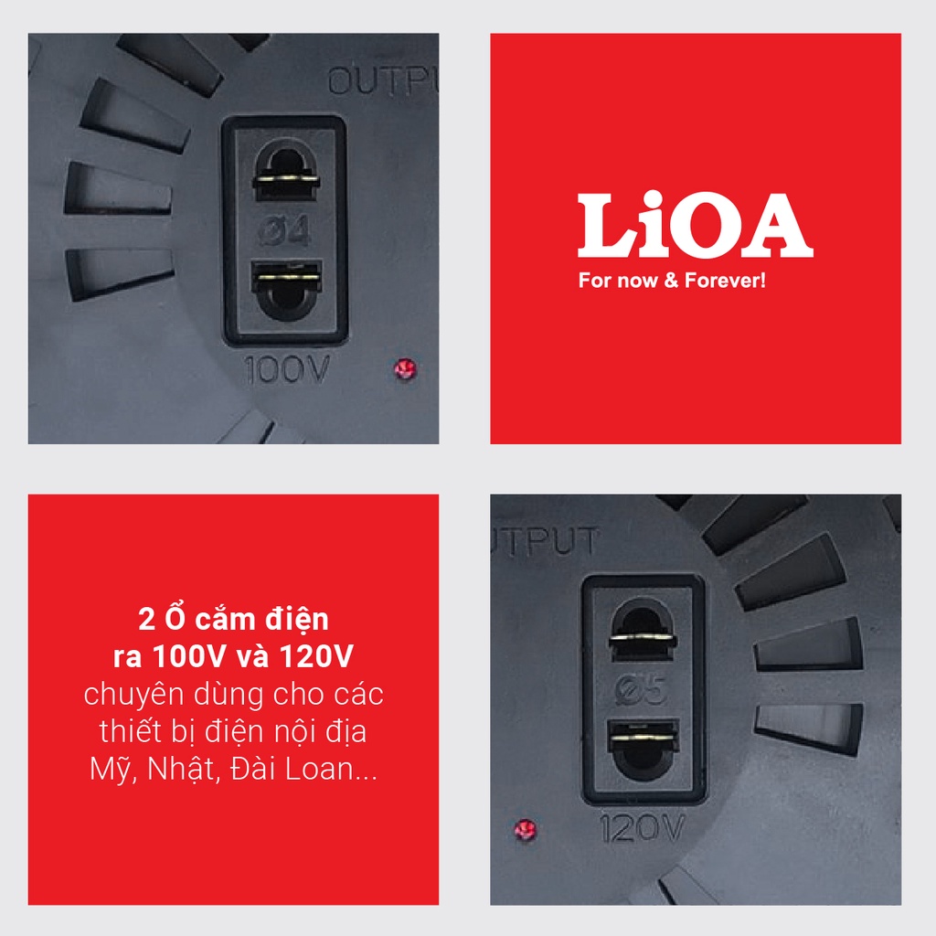 Biến Áp Tự Ngẫu LiOA 1200VA DN012 - Bộ Đổi Nguồn Điện 220V Sang 100V 110V 120V