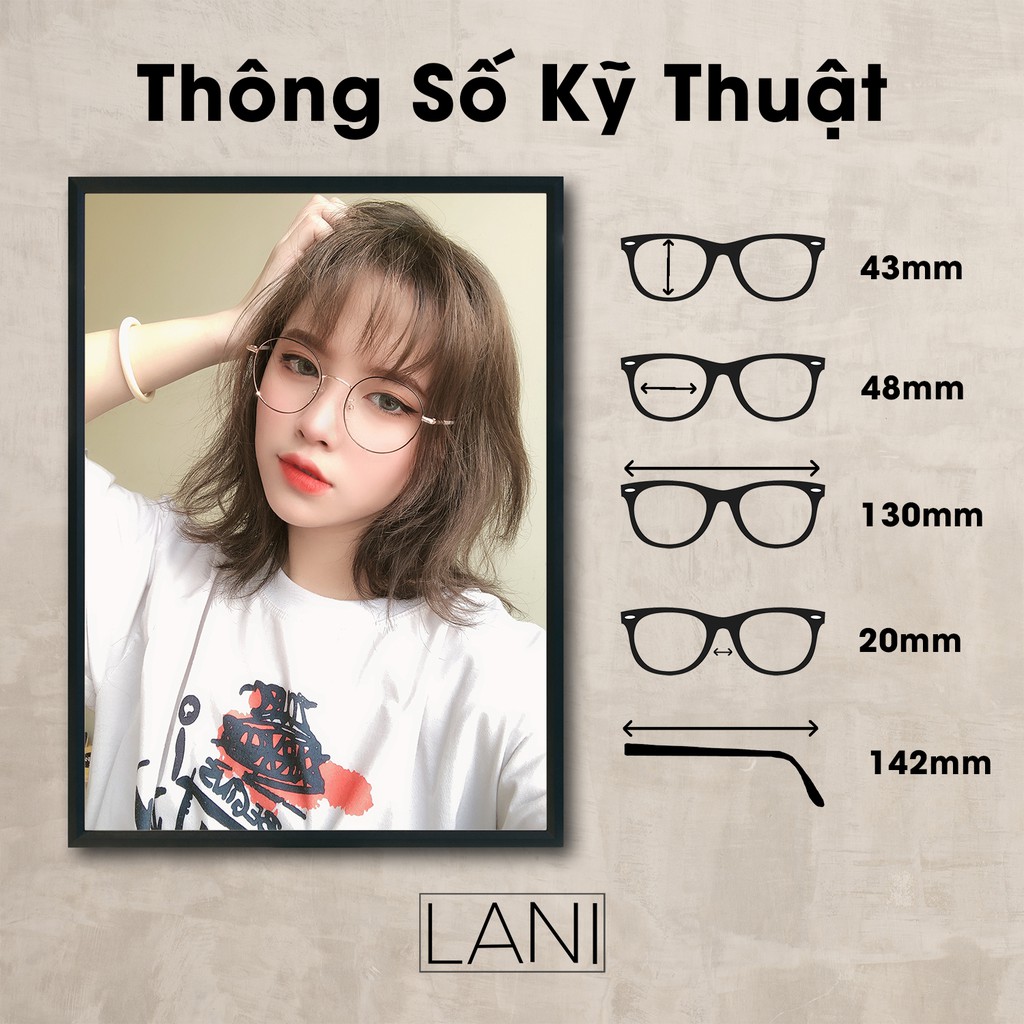 [ Tặng Mắt Cận Miễn Phí ] Gọng Kính Cận Kim Loại Dáng Bầu Lani 29120 - Kính Mắt Thời Trang Hàn Quốc | BigBuy360 - bigbuy360.vn