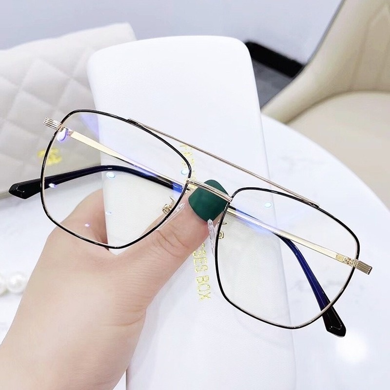 JIUERBA Mắt Kính Gọng Kim Loại Chống Tia Uv400 Thời Trang Cho Nam Nữ