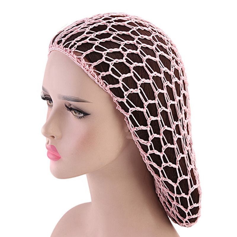 Mũ lưới trùm đầu màu trơn bảo vệ tóc khi ngủ cho nữ