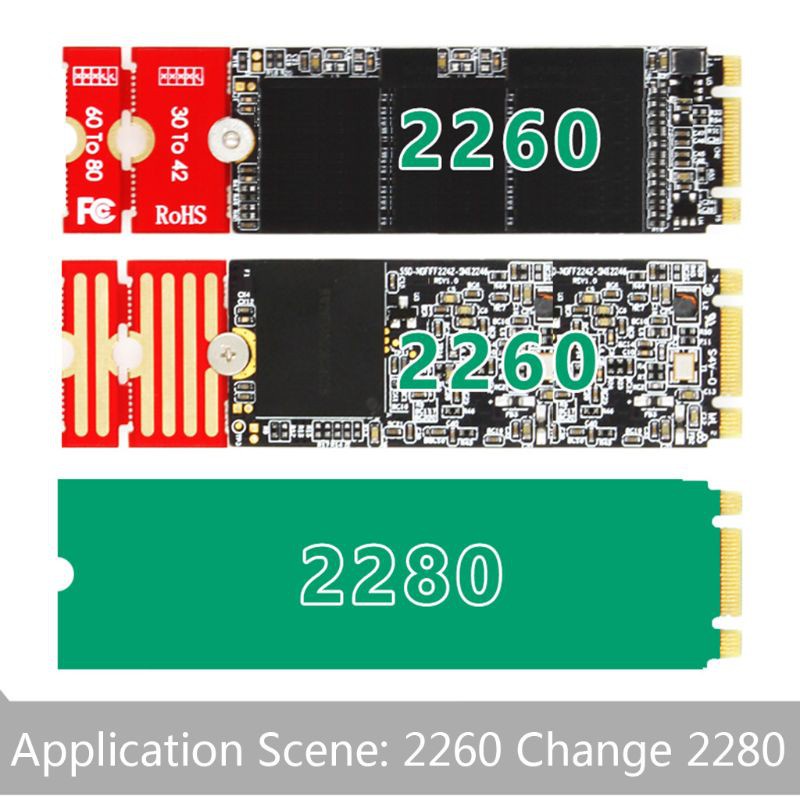 Cạc Chuyển Đổi M2 M2Plus Ngff Nvme M.2 Nối Dài 2230, 2242, 2260, 2280 M2
