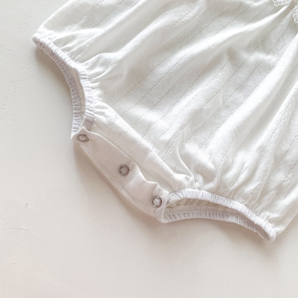 Áo liền quần thêu hình quả cherry cho bé gái sơ sinh