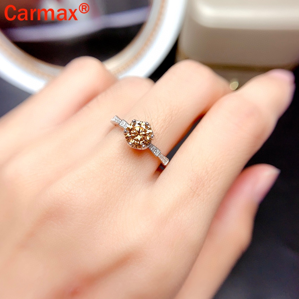 Nhẫn hở phong cách moissanite đơn giản thời trang