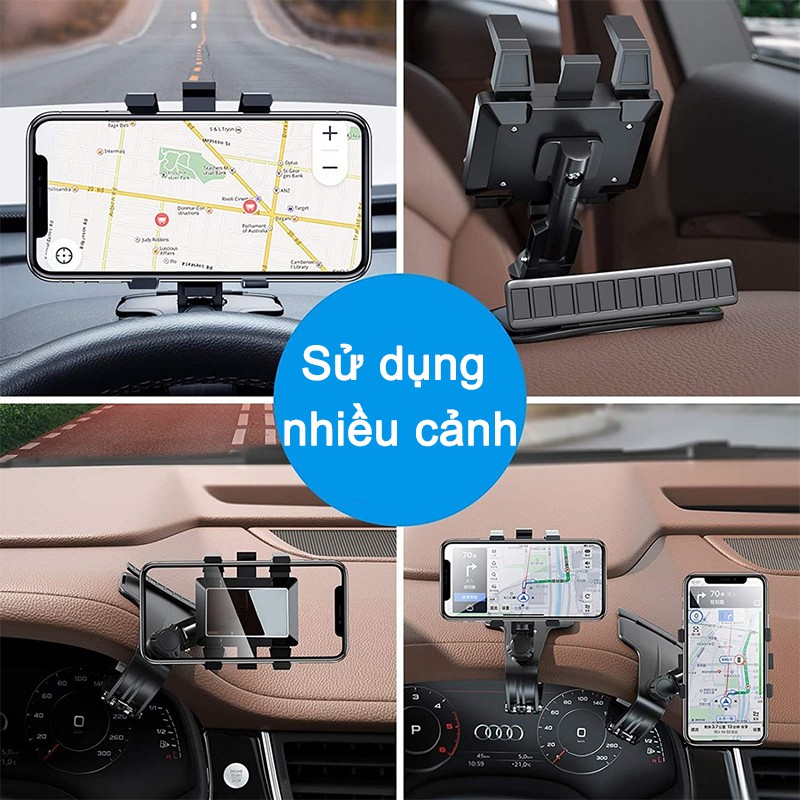 1200°car mobile phone holder, 360°rotating adjustable spring clip multifunctional mobile phone holder, suitable for 4 to 7 inches