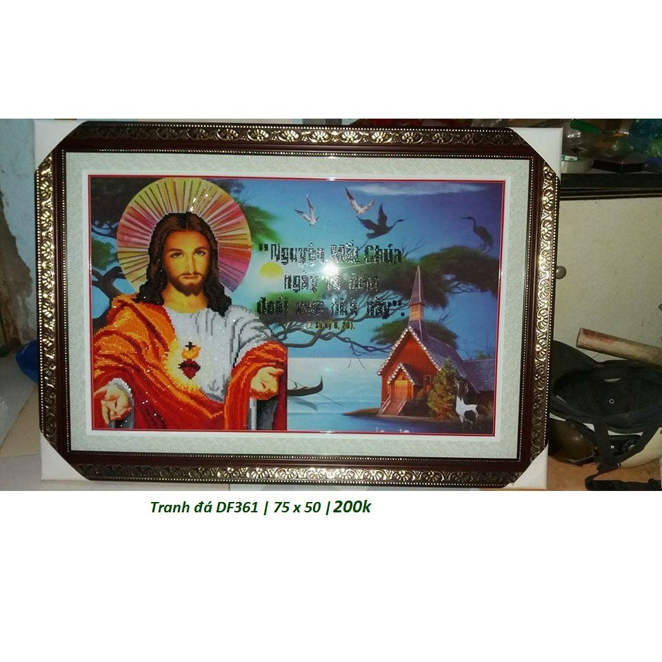 Tranh đính đá chúa Giê-su (KT: 75 x 50 cm)