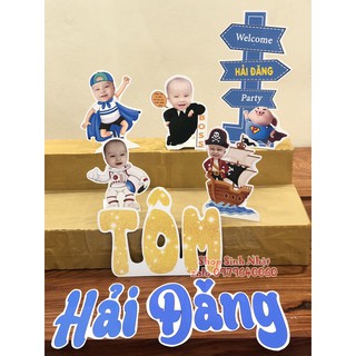 Tên bé dán phông trang trí sinh nhật