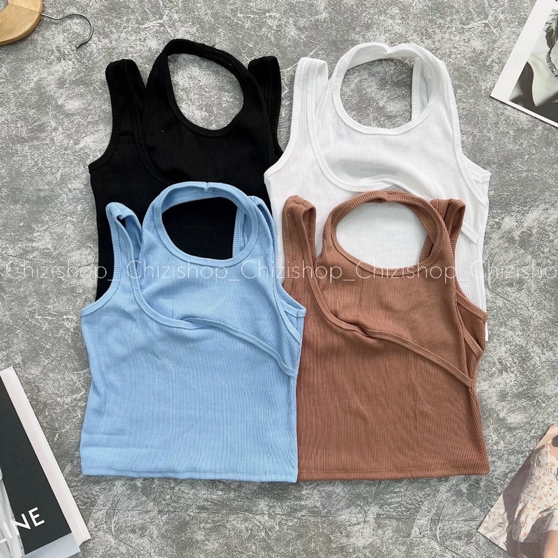 [Ảnh Thật] ÁO CROPTOP XẺ NGỰC CỰC CÁ TÍNH , ÁO BA LỖ TRƠN NHIỀU MÀU, NÂU TÂY, TRẮNG, ĐEN, XANH DƯƠNG CRT333