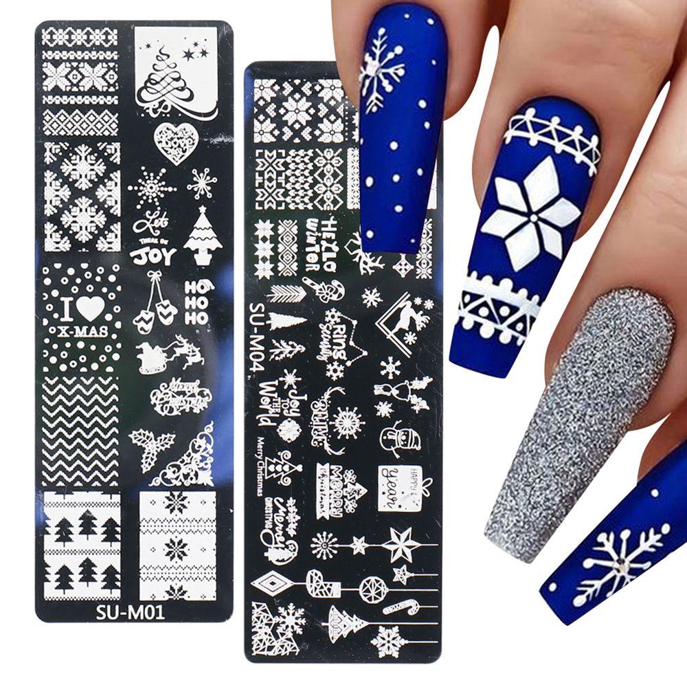 ME Set 1 / 6 Tấm Khuôn In Móng Tay Nghệ Thuật Hình Chim Cánh Cụt