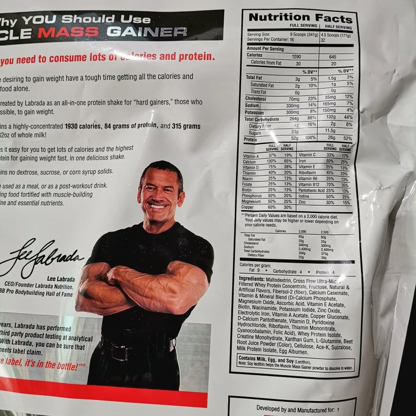 SỮA TĂNG CÂN LABRADA MUSCLE MASS GAINER | NẶNG 5,4 KÝ | CHÍNH HÃNG CÔNG TY BBT