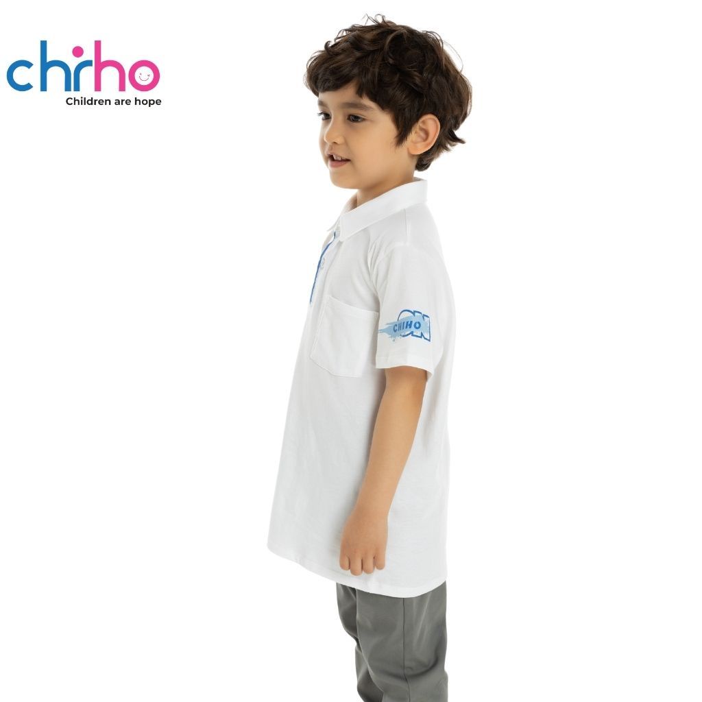 Áo Polo Cho Bé Trai CHIHO Chất Liệu Cotton Thoáng Mát Cổ Đức Cá Tính Cho Trẻ Từ 8 - 11 Tuổi BPS206R