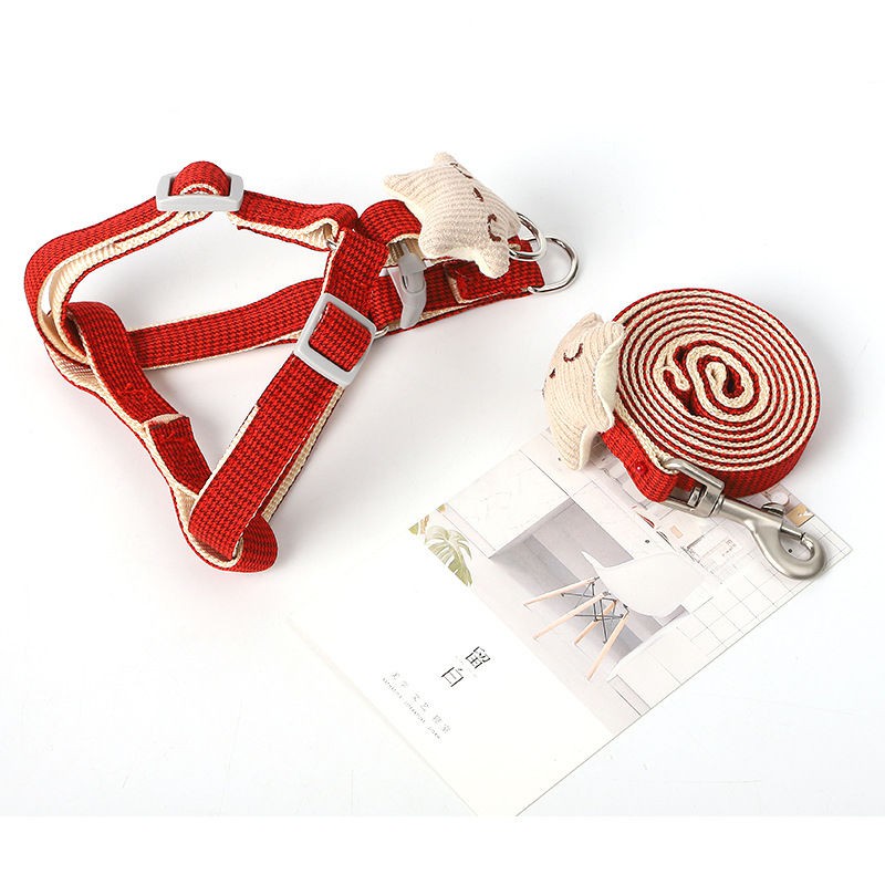 ☞☏✈Dog Check Leash Teddy Cat Con chó vừa và nhỏ Cún đi dạo Chest Sling Đồ dùng cho thú cưng [Gửi vào ngày 20 th